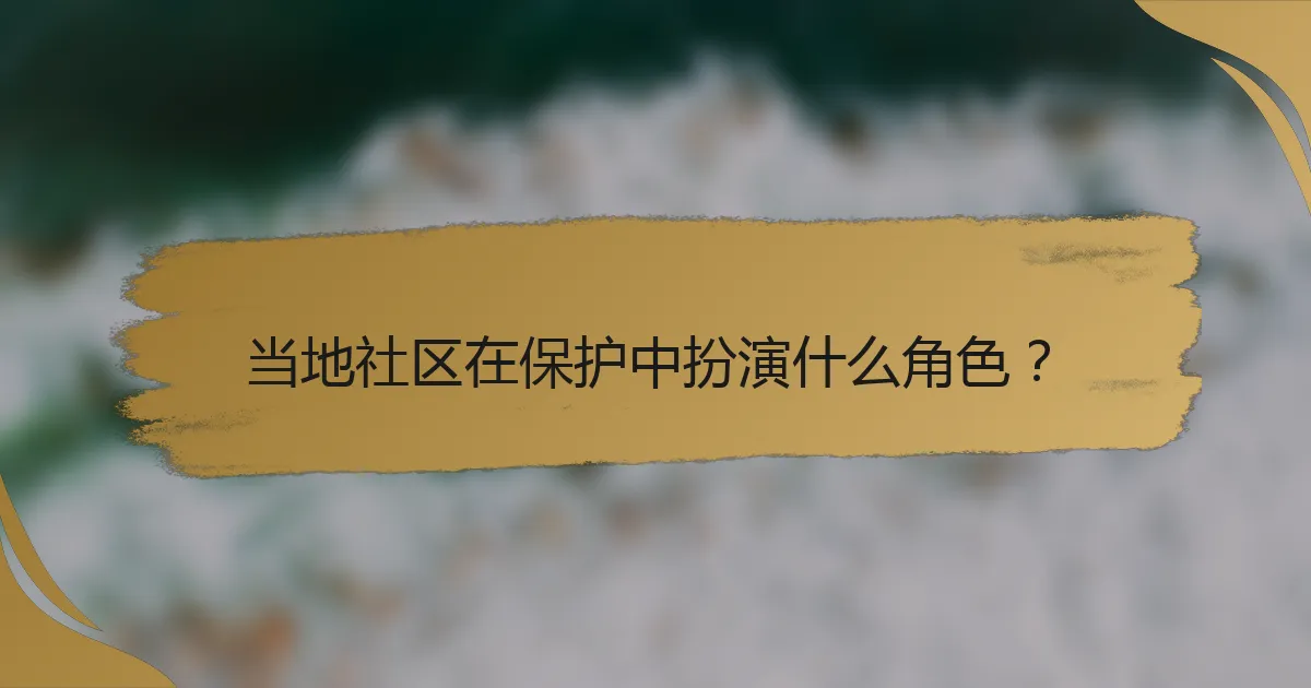 当地社区在保护中扮演什么角色?