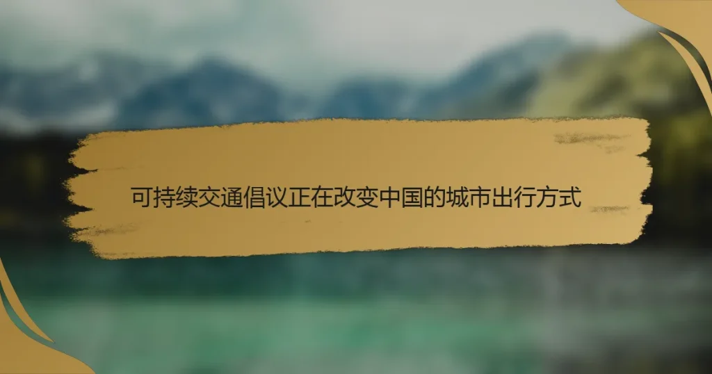 可持续交通倡议正在改变中国的城市出行方式