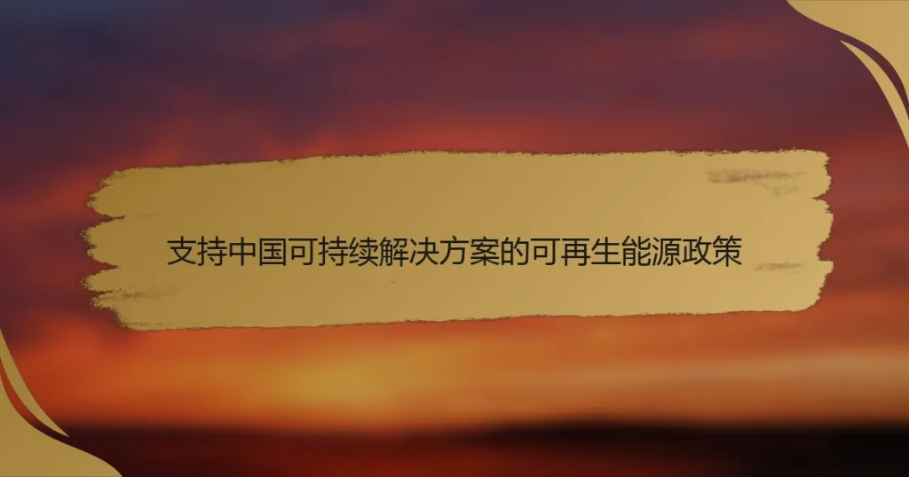 支持中国可持续解决方案的可再生能源政策