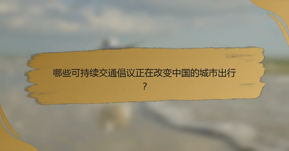 哪些可持续交通倡议正在改变中国的城市出行？