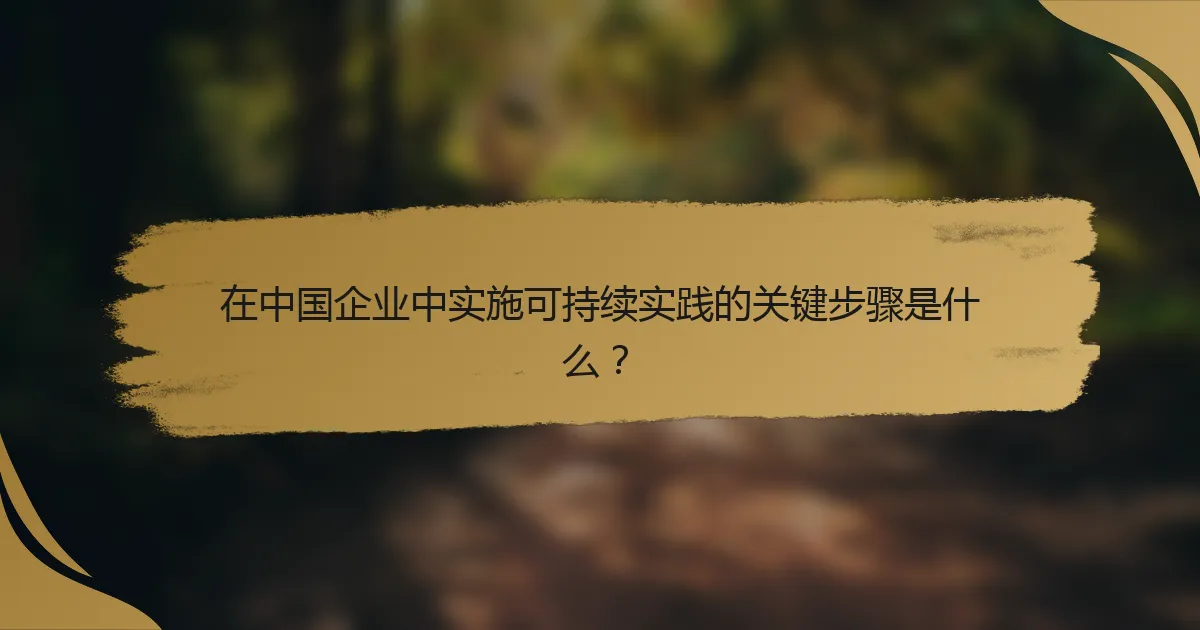 在中国企业中实施可持续实践的关键步骤是什么?