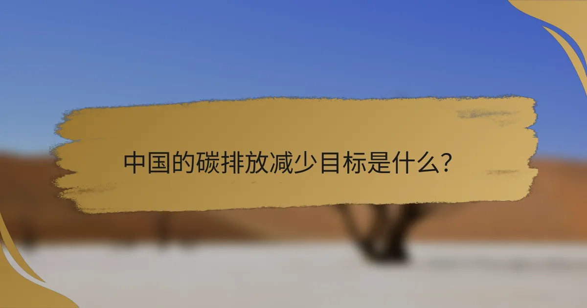中国的碳排放减少目标是什么?