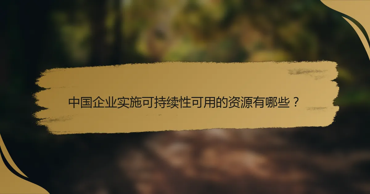 中国企业实施可持续性可用的资源有哪些?