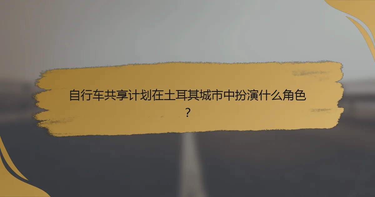 自行车共享计划在土耳其城市中扮演什么角色？